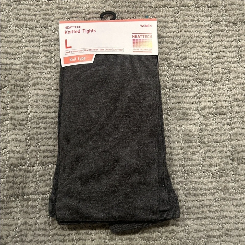 Uniqlo HEATTECH Dark Gray Knitted Tights for Women L